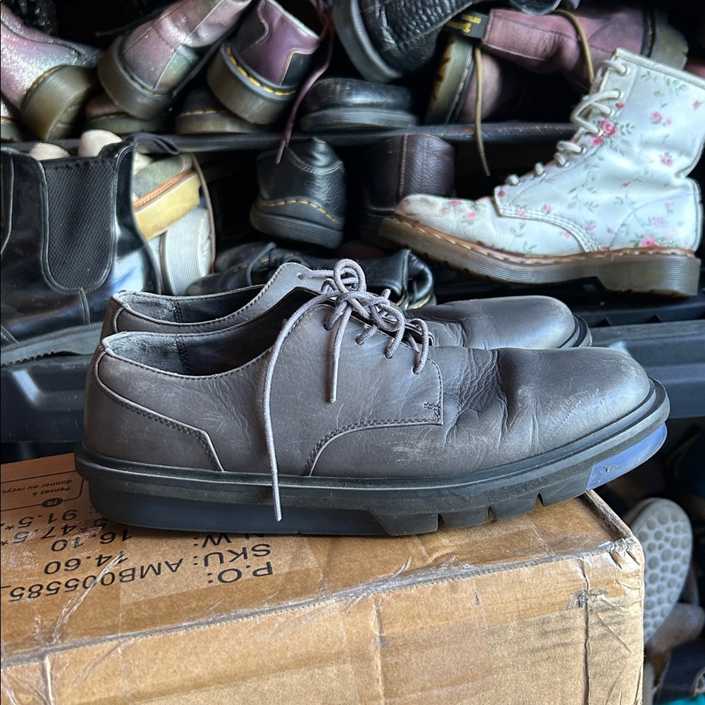 Camper Mateo grey leather lace shoes